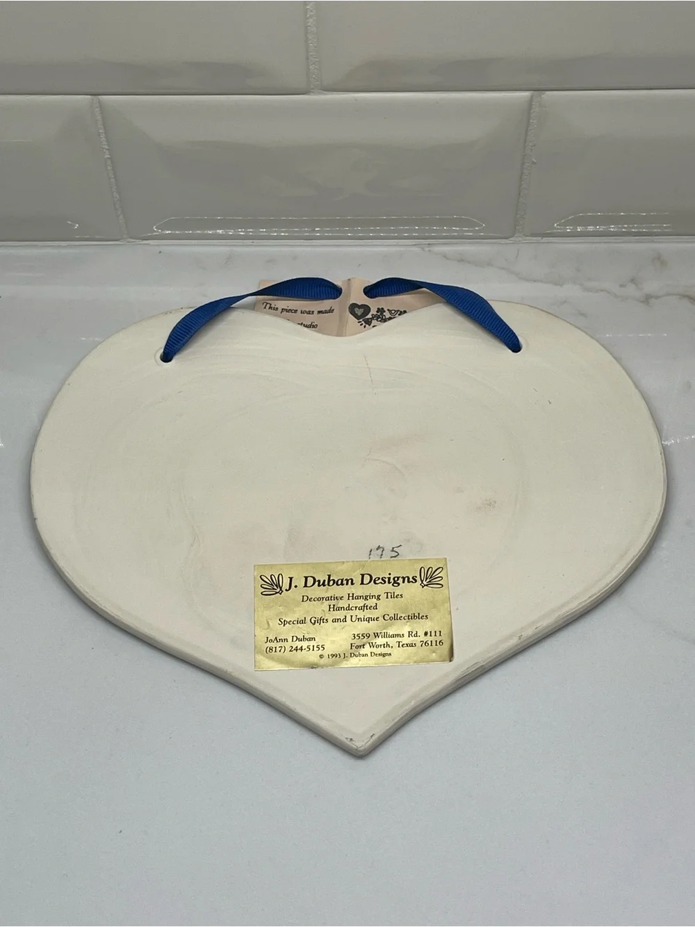 J. Duban Designs Handmade Ceramic Heart Hanging Plaque 9